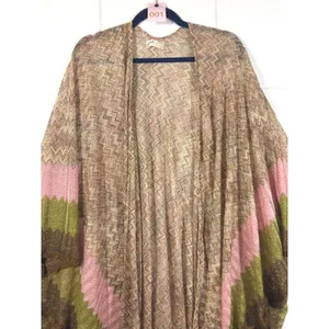 Free People Cairo Shimmer chevron Kimono Cardigan duster OS thumbnail 4