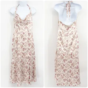 Saints + Secrets Women Cottagecore Floral Cowl Neck Halter Romantic Maxi Dress S thumbnail 3