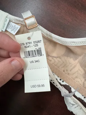 NWT Aerie Real Power Balconette Lightly Lined Lace Bra Size 34C in Soft Muslin thumbnail 6