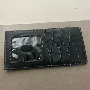 Card holder Black Genuine Leather Card Holder with ID Window thumbnail 2
