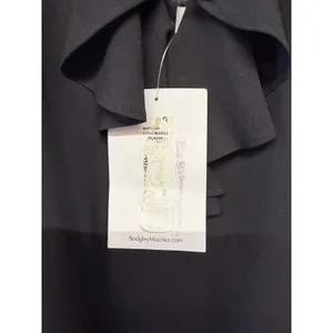 Belle Badgley Mischka Black Halter Maxi Dress Ruffle Backless Size 6 NWT thumbnail 4