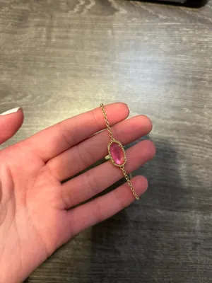 Kendra Scott gold hot pink pendant bracelet thumbnail 2
