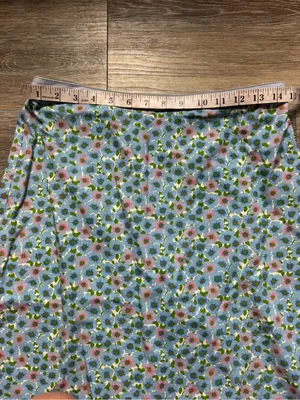 Boden Floral A-Line Skirt in Pastel Blue and Pink 6R thumbnail 3
