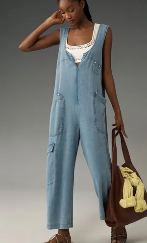 ANTHRO PILCRO Zip Front Wide Leg Overalls thumbnail 1