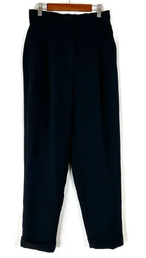 Wilfred Aritzia Black High Waist Straight Leg Polyester Pants Womens 2 thumbnail 1