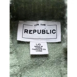 For the Republic Sage Green Wool‎ Blend Mock Turtleneck Sweater Large Cozy Hygge thumbnail 5