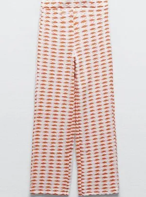 Wide leg jacquard pants thumbnail 1