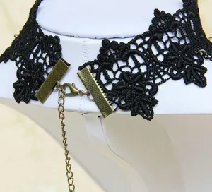 Gothic Black Lace Necklace Collar Choker Retro Vintage Chain, Vampire Halloween thumbnail 5