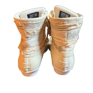 Sperry Saltwater Duck Boots Cream Beige Geometric Textile Womens 8.5 Western Boh thumbnail 2