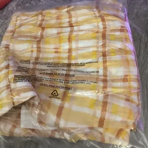 astr the label Ilana Dress Yellow Plaid M Open back Boho Puff Sleeve Pockets thumbnail 5