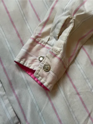 Vintage RAU Klikit Pearl Snap Western Shirt Pink Striped Cowgirl Ranch Wear thumbnail 4