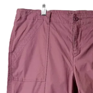 Old Navy Pants Utility Straight Leg Raw Hem Cargo Casual Pink Women’s 14 Plus thumbnail 5