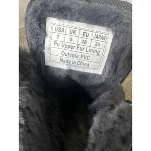 Womens Sz 7 Black Faux Fur-Lined Boots Side Zipper & Lace-Up Emo Goth Grunge thumbnail 7