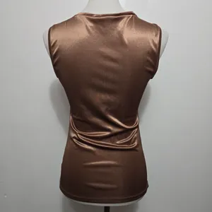 NY&Co Shimmering Bronze Metallic Sleeveless Top Medium Y2K Glam Luxe Shimmercore thumbnail 5