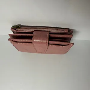 Blush Pink Compact Bifold Wallet Faux Leather Zipper Coin Pocket Card Holder NWT thumbnail 5