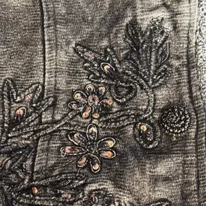 Vintage Gray Embroidered‎ Beaded Mandarin Collar Boho Vest Artisan Western Layer thumbnail 12