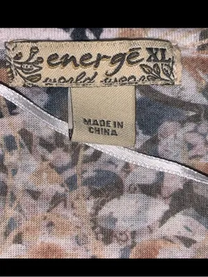 Vintage Y2K Energe World Wear Rhinestone Mixed Print Top - Size XL thumbnail 4