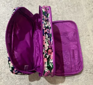Vera Bradley Floral Makeup And Cosmetics Bag/ Handbag thumbnail 4