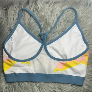 Nike Dri-FIT INDY ARTIST FEMME Blue and White Sport Bra Size Medium thumbnail 5