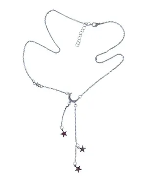 Moon and Stars necklace with rhinestones silver alloy pretty boho gift valentine thumbnail 5