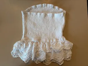 White ruffle tube top Size XS thumbnail 2
