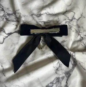 Dolls Kill Black Velvet Butterfly Bow Hair Clip thumbnail 5