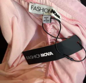 FashioNova Pink halter neck top with ruffles thumbnail 3