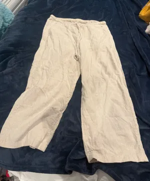 Hollister Cream Linen Pants Size S thumbnail 1