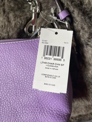 Coach NWT CL407 Charlotte Shoulder Bag Pebble Leather Silver/Iris Color $378 thumbnail 6