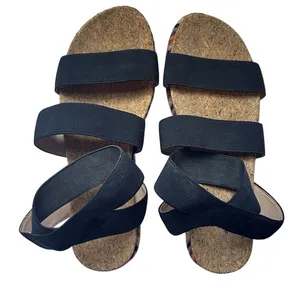 Amelia Grace Women 7.5 Medium Open Toe Cork‎ Beige Colorful Bohemian Sandals thumbnail 1