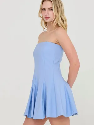 HYFVE Baby Blue Godet Strapless Skort Dress with Built-In Shorts – Small thumbnail 4