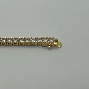 Kay Jewelers Moissanite Tennis Bracelet Gold 3mm 8 Inch Brand New VVS1 Crazy Shine No Pass thumbnail 5