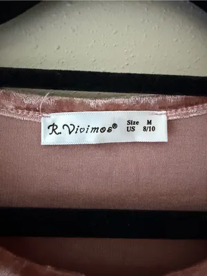 R Vivimos Crushed Velvet T-Shirt Mini Dress Short Sleeve Pink Medium Coquette thumbnail 4