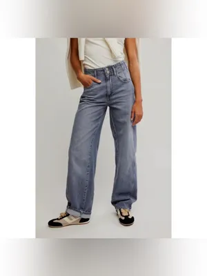 NWOT Free People We the Free Aster Straight Leg Jeans - slate grey - 27 thumbnail 7