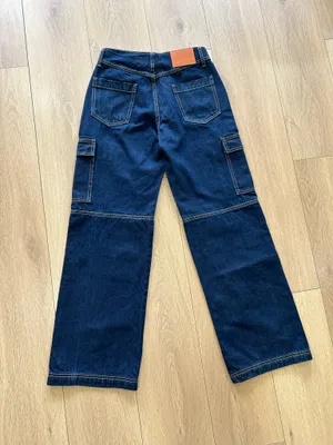 Princess Polly Dark Blue Denim Jeans thumbnail 5
