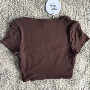 NWT Princess Polly Nolan Short Sleeve Ribbed Crop Top Size Small 4 Brown Cute thumbnail 8