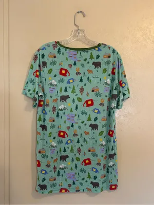 Little Sleepies women’s Bamboo Happy Camper Sleep Tee sz S thumbnail 2