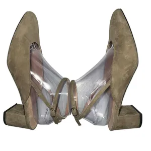J. Crew‎ Millie Ankle Strap Heels Pumps Suede Shoe Khaki Beige Size 8 Open Back thumbnail 5