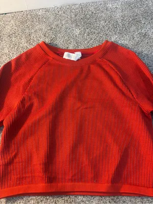 OFFLINE by Aerie Waffle Knit Cropped Long Sleeve Shirt Workout Athleisure M thumbnail 7