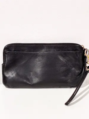 Vintage Coach Leather Signature Black Clutch Wristlet thumbnail 4