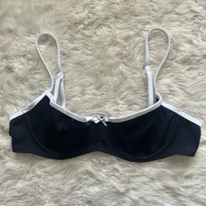 Pink By Frankies Bikinis Buttercup Bikini Top Swim Top Black White S thumbnail 3