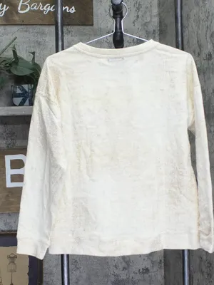 Peace Love World French Terry Long Sleeve Sweatshirt Pristine Brown Multi 2XS thumbnail 2