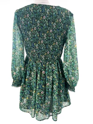 Anthropologie Ranna Gill Tia Smocked‎ Mini Dress Sz S floral thumbnail 5