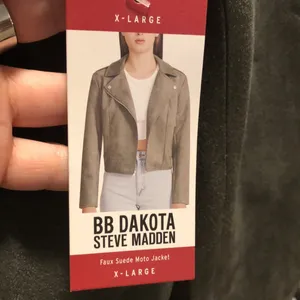 NWT Steve Madden BB Dakota Faux Suede Moto Jacket, XL thumbnail 5