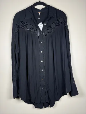 Free People Katie Bird Buttondown Boho Top thumbnail 12