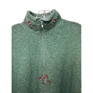 Victoria Secret Sweater Womens Pullover Quarter‎ Zip Green Country Casual Ladies thumbnail 5