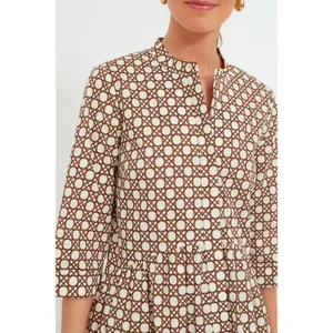 Tuckernuck Ready For Rattan Mini Dress Neutral Tunic Button Up Size Small thumbnail 3