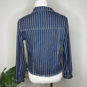 Sugar+Lips Red Striped Denim Jacket thumbnail 3