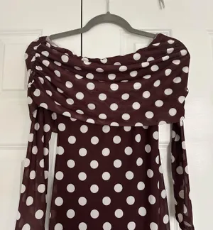 Polka dot midi dress Brown Size M thumbnail 2