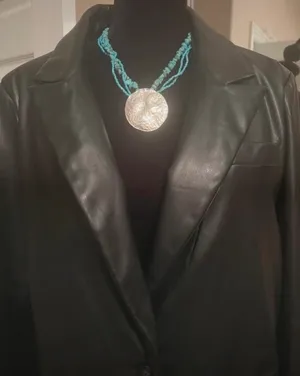Sans souci black faux leather jacket thumbnail 2